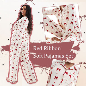 Red Ribbon Soft Pajamas Set