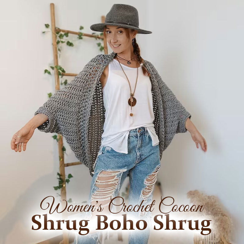 Women's Crochet Cocoon Shrug Boho Shrug