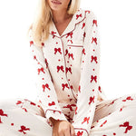 Load image into Gallery viewer, Red Ribbon Soft Pajamas Set
