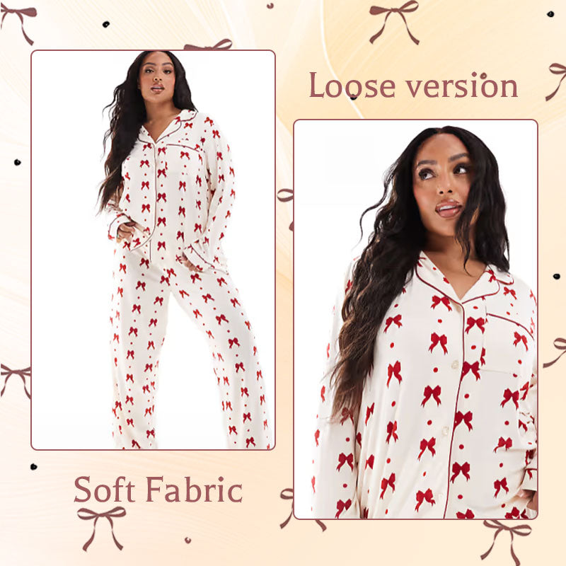 Red Ribbon Soft Pajamas Set