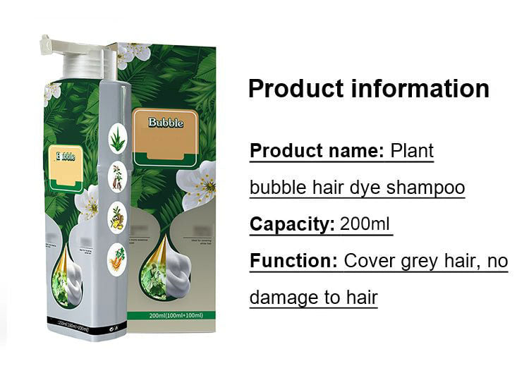 Pure Plant Extract For Grey Hair Color Bubble Dye